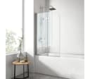 EMKE Duschwand für Badewanne Faltbar 6mm Glas Chrom Bild 1