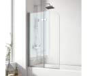 EMKE Duschwand für Badewanne Faltbar 6mm Glas Chrom Bild 2