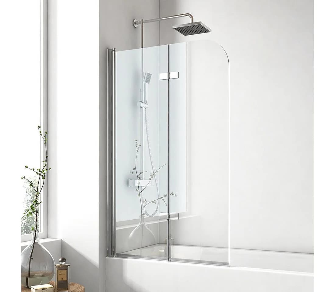 EMKE Duschwand für Badewanne Faltbar 6mm Glas Chrom - Bild 2