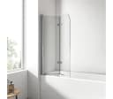 EMKE Duschwand für Badewanne Faltbar 6mm Glas Chrom Bild 4