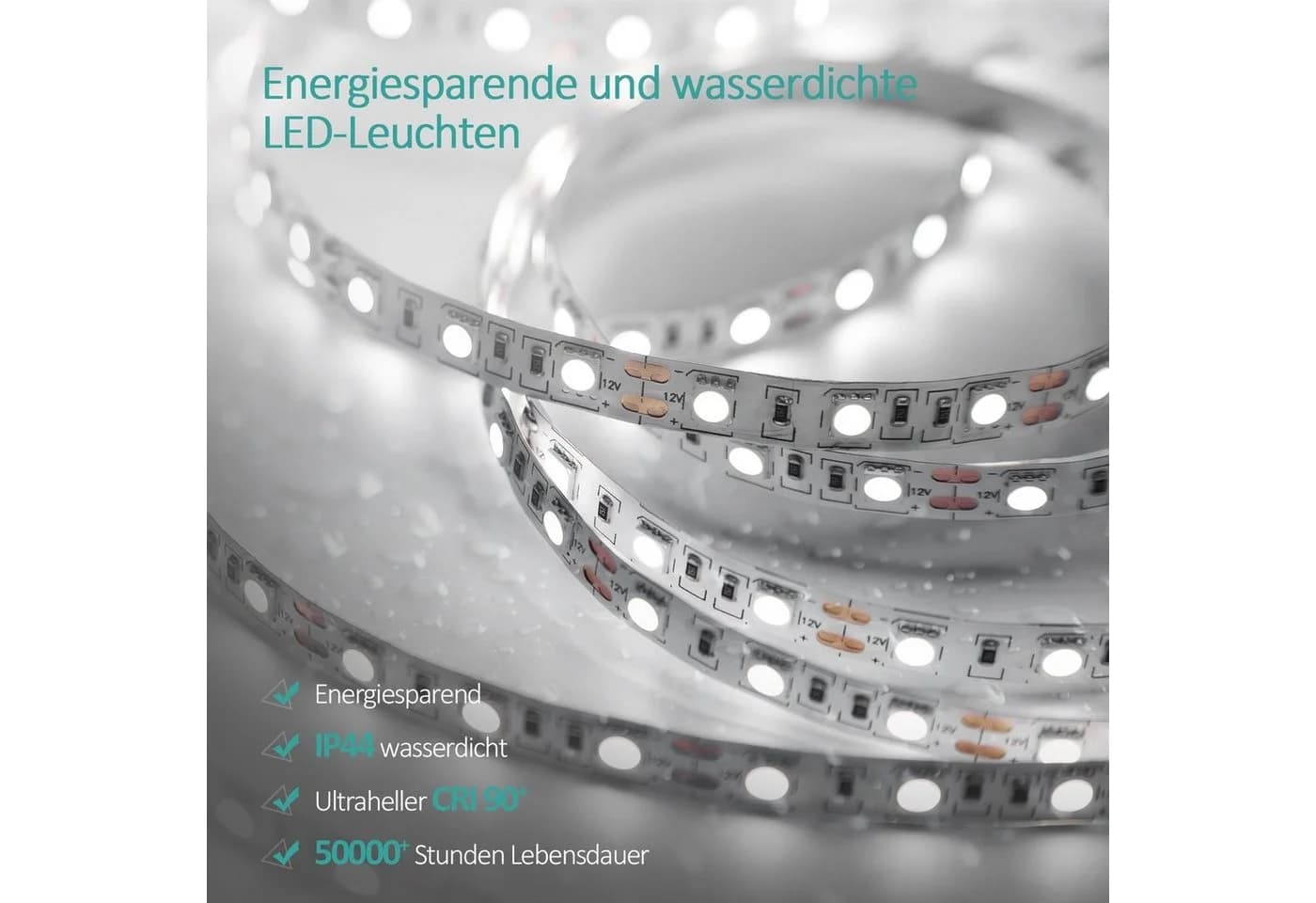 EMKE LED Badspiegel mit Beleuchtung IP44 Wandschalter