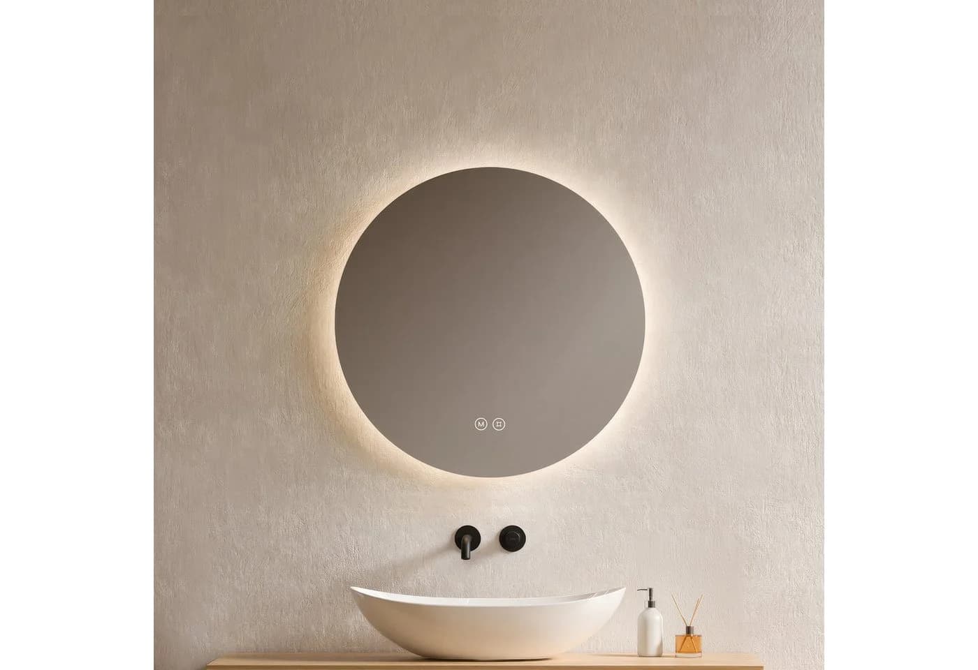 EMKE LED Badspiegel Rund mit Beleuchtung, Dimmbar, Touchschalter - Bild 2