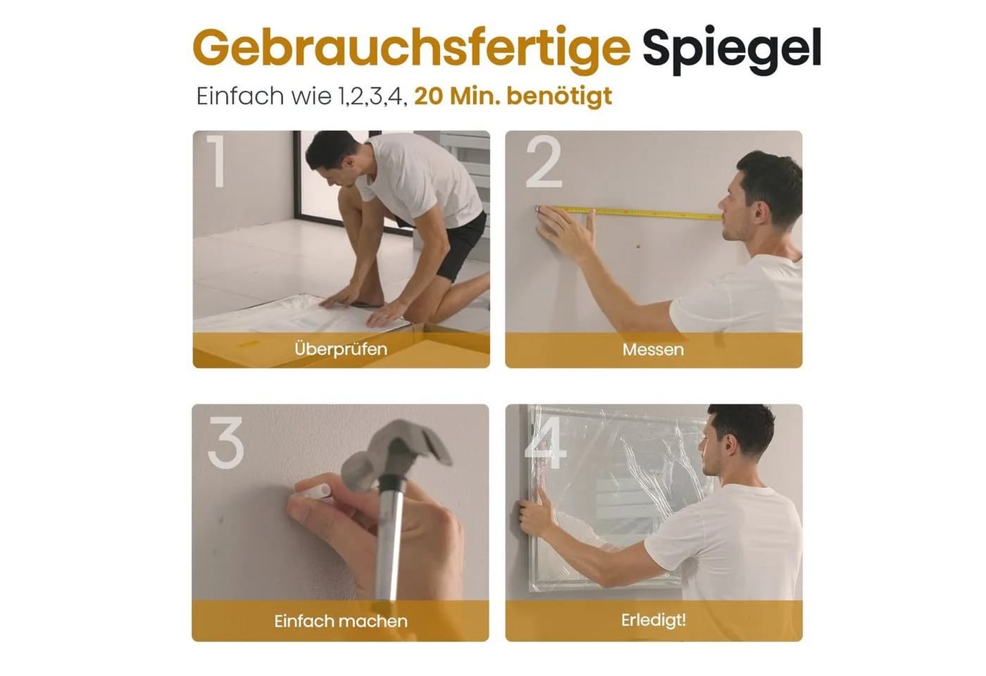EMKE Badspiegel LED Touchschalter Dimmbar Antibeschlag Aluminium - Bild 5