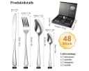 Simloveve Besteck-Set 48-tlg. Edelstahl Silber für 12 Personen Bild 4
