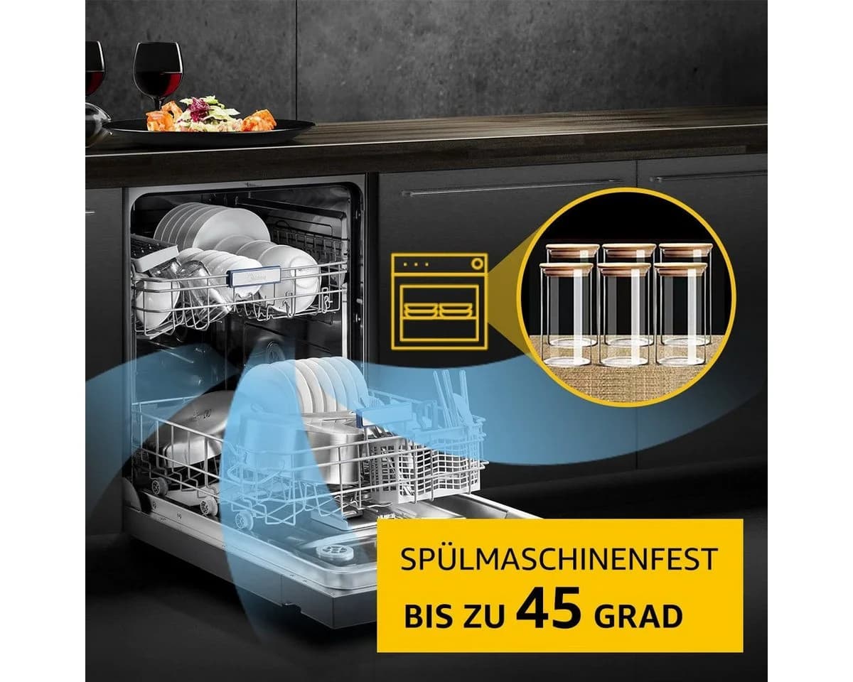 Simloveve Vorratsglas-Set 12-tlg. mit Bambusdeckel & Silikonring - Bild 4