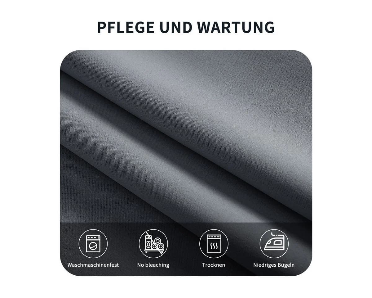 Simloveve Vorhang Gardinen Wärmeisolierende Schlafzimmer Blackout Curtain Lärmschutz 2er-Set Polyester - Bild 5