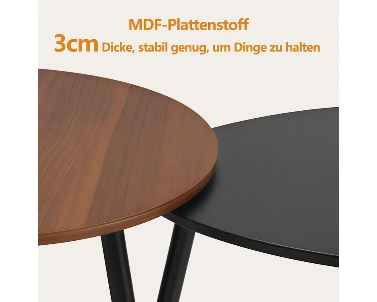 Simloveve Couchtisch 2er Set Beistelltisch Nesting-Design Bunt - Bild 4