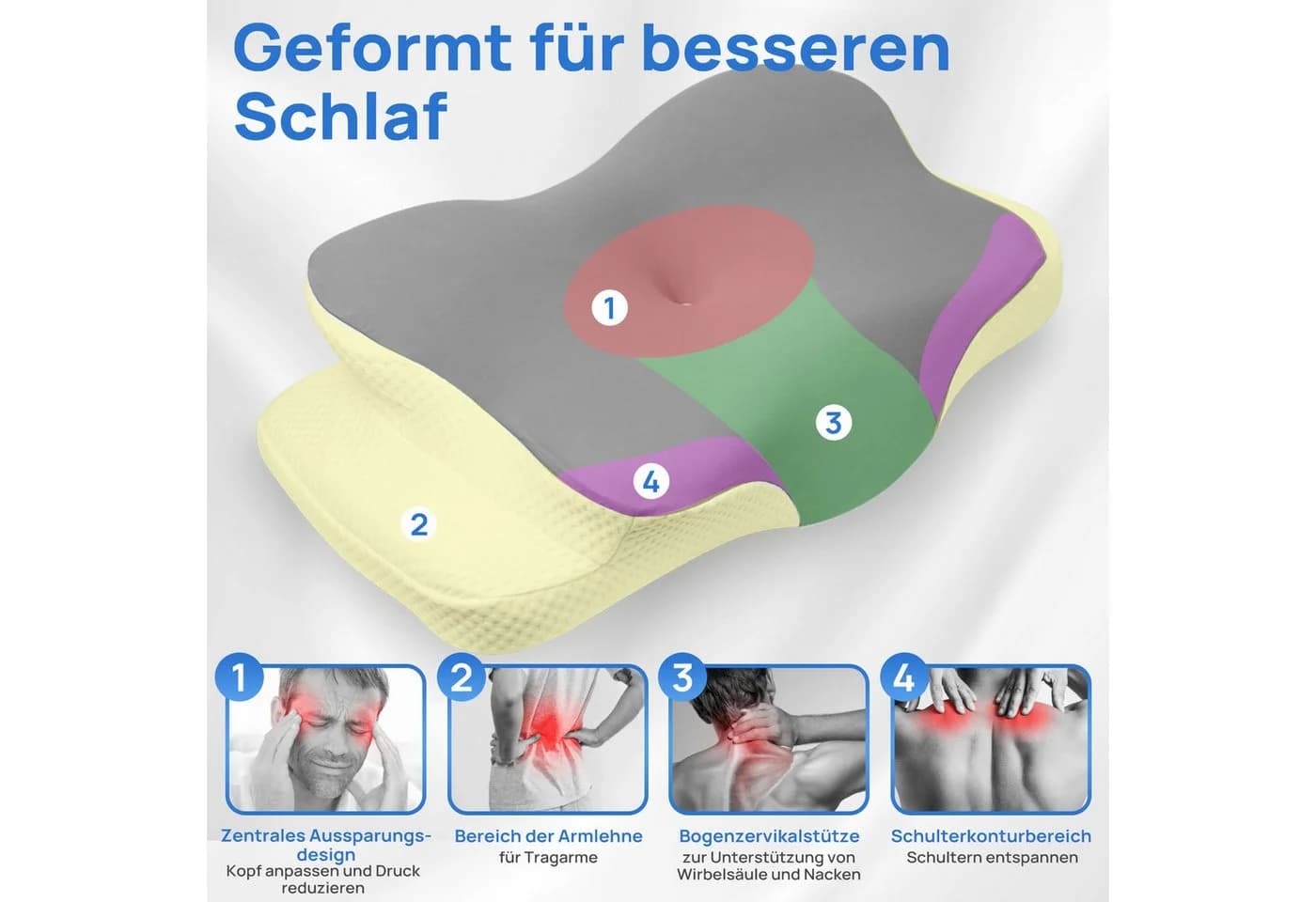 Simloveve Kopfkissen Nackenstützkissen Memory Foam - Bild 3