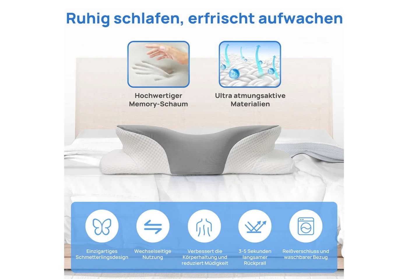 Simloveve Kopfkissen Nackenstützkissen Memory Foam - Bild 4