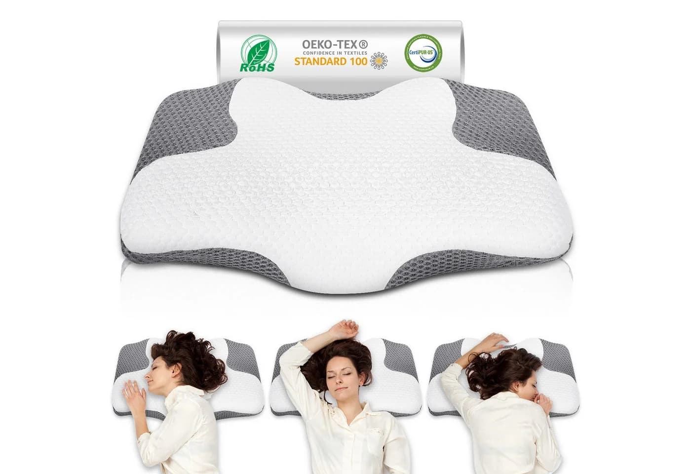 Simloveve Nackenstützkissen Orthopädisches Memory Foam Kissen Weiß - Bild 5