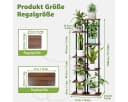 Simloveve 7-stufiger Blumenständer Braun Metall Holz Pflanzenregal Bild 1