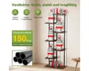 Simloveve 7-stufiger Blumenständer Braun Metall Holz Pflanzenregal Bild 3