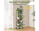 Simloveve 7-stufiger Blumenständer Braun Metall Holz Pflanzenregal Bild 4