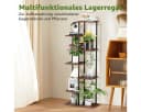 Simloveve 7-stufiger Blumenständer Braun Metall Holz Pflanzenregal Bild 5