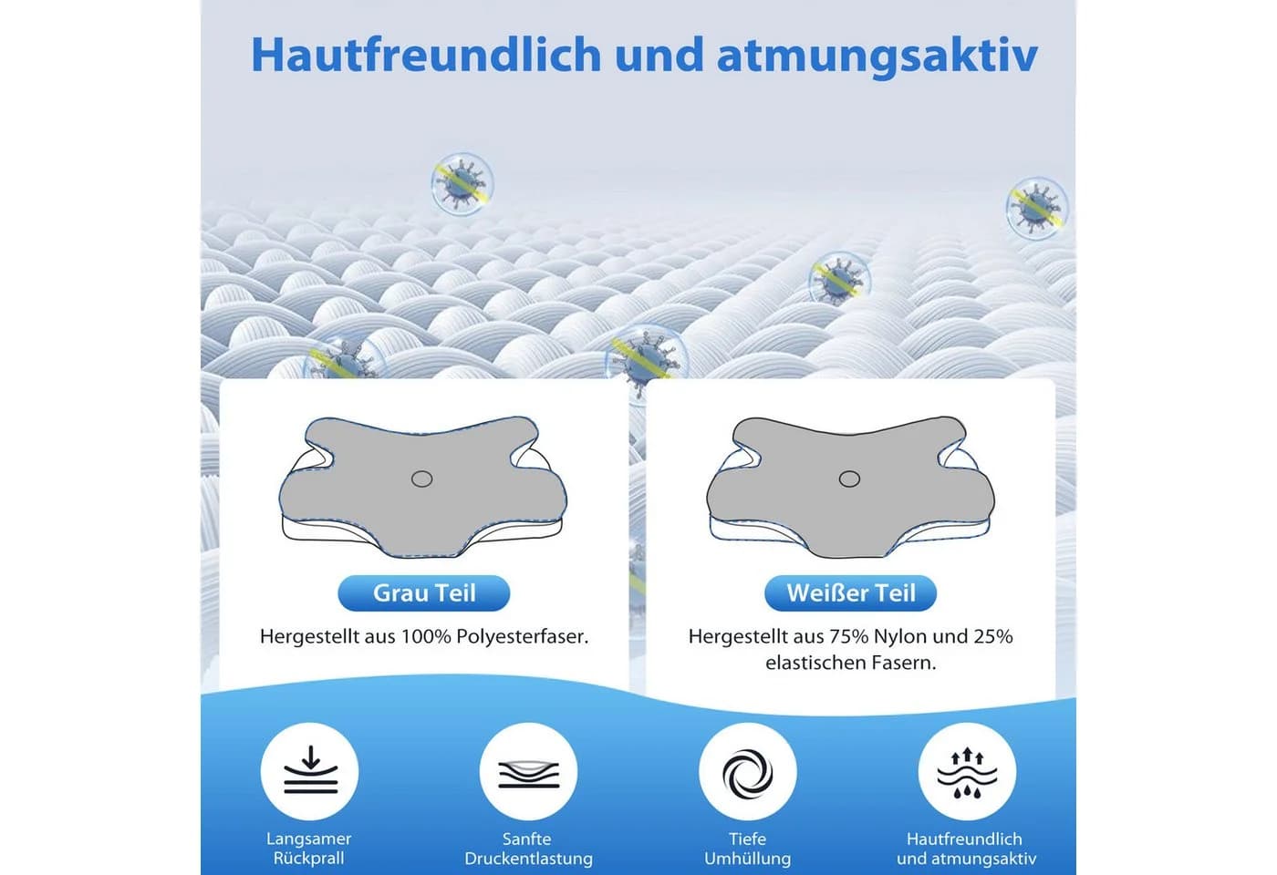 Simloveve Kissenbezug für Nackenstützkissen Kühlender Kissenbezug aus Eisseide
