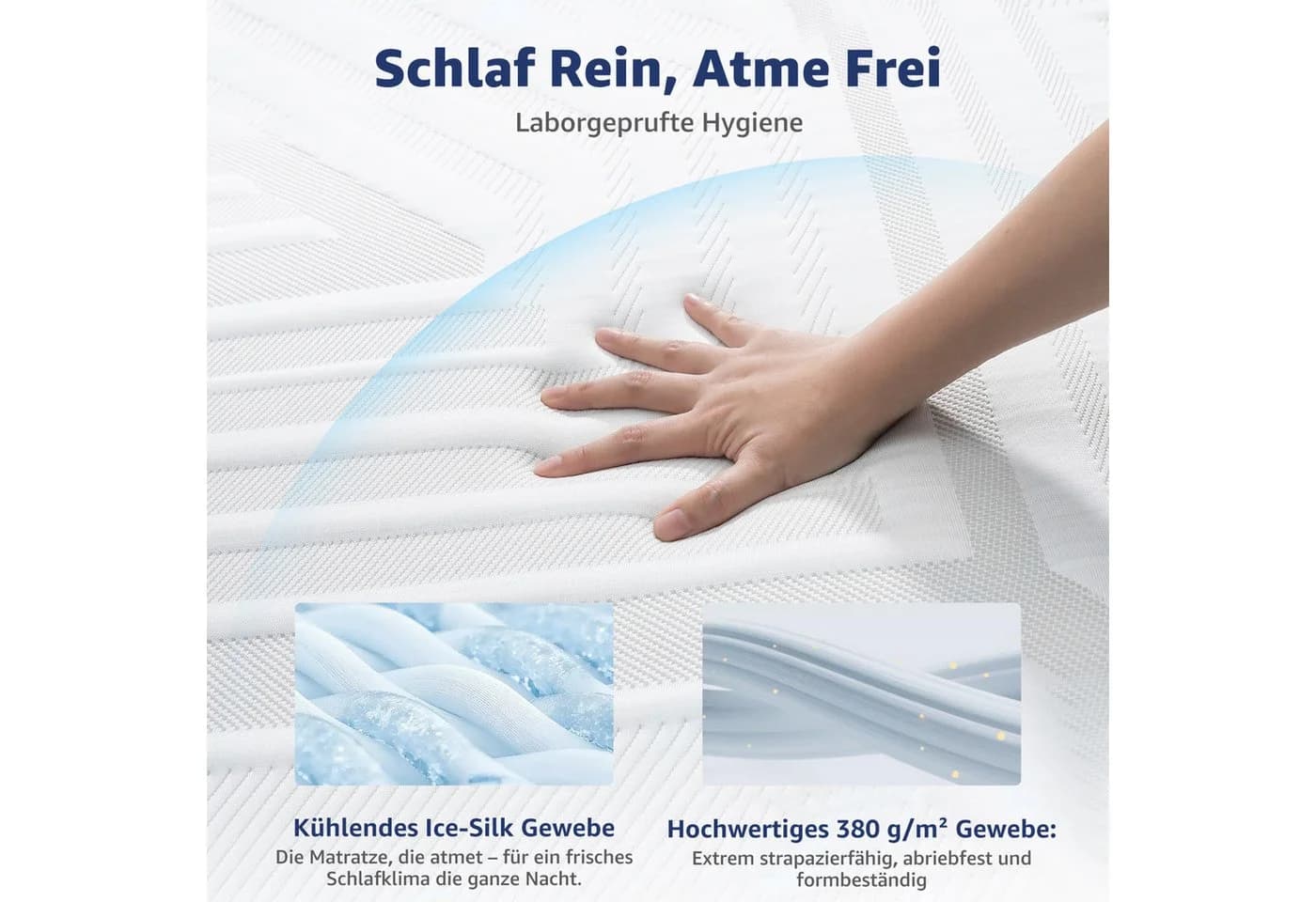Simloveve Matratzentopper Gel-Schaum 2-in-1 Härtegrad 7-Zonen - Bild 5