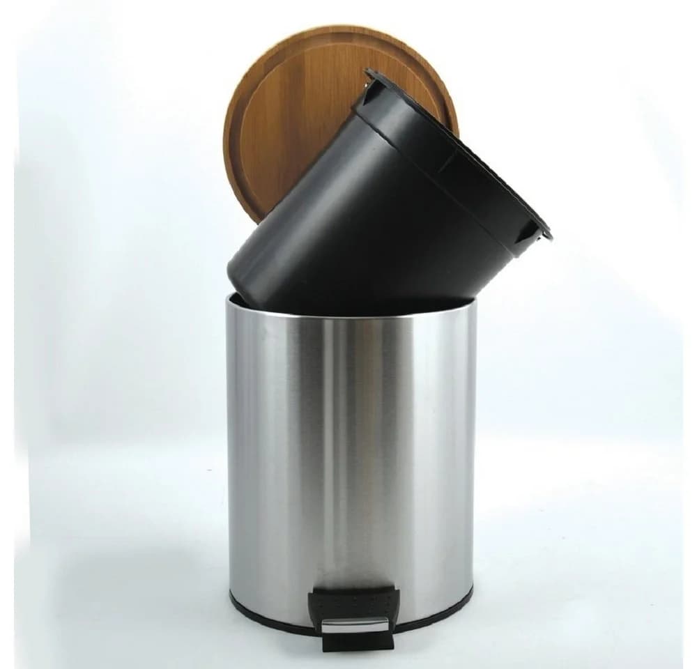 Spirella ADONIS Tretabfalleimer 5 L Bambusdeckel