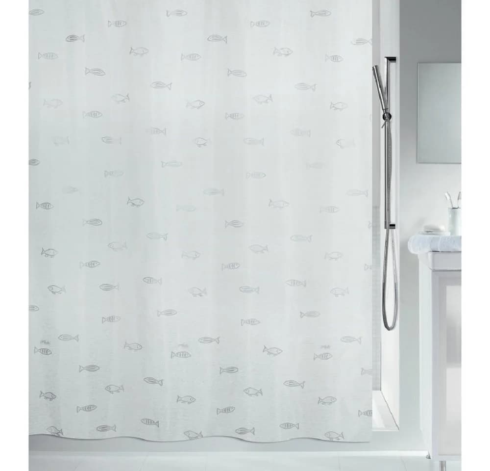 spirella Duschvorhang KOS Motiv Fische Weiß-Silber Polyester - Bild 2