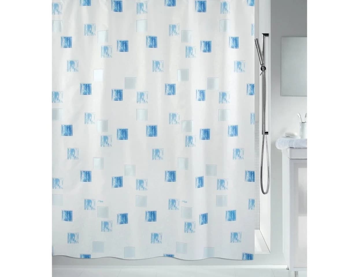 spirella Duschvorhang Milano Weiß-Blau Polyester - Bild 2