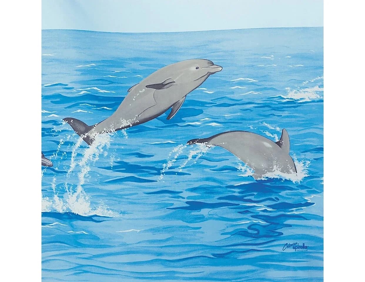 spirella Duschvorhang NEMO Delfin Motiv Acqua Blau Premium Textil
