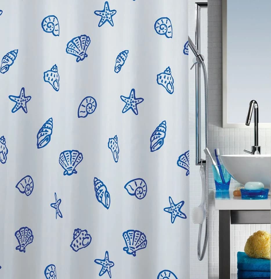 spirella Duschvorhang Antibakteriell Modern Blau/Weiß - Bild 5