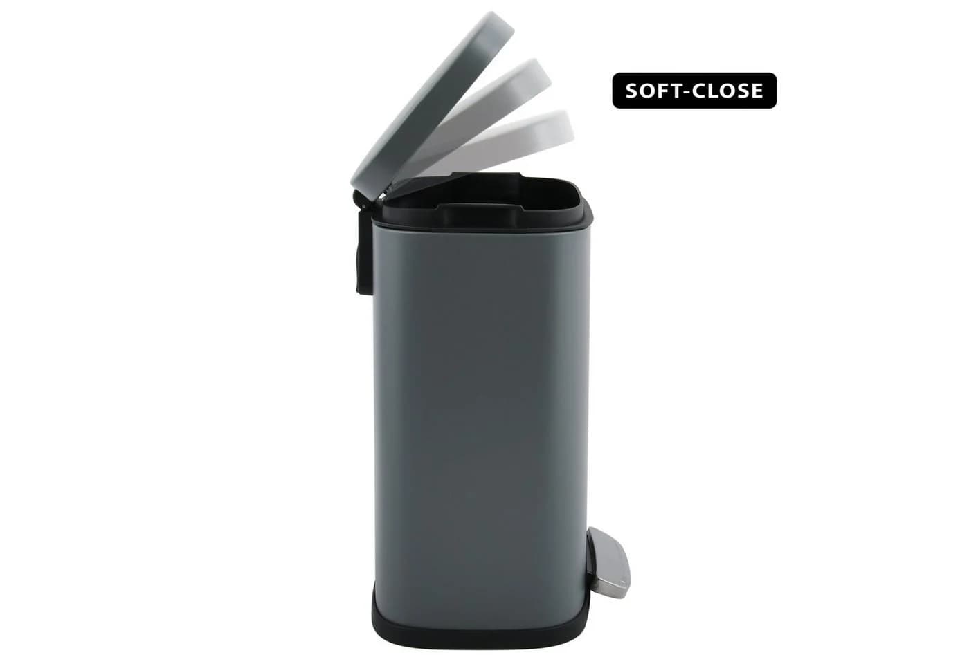 Spirella AKIRA Tretabfalleimer Mattschwarz 5 L