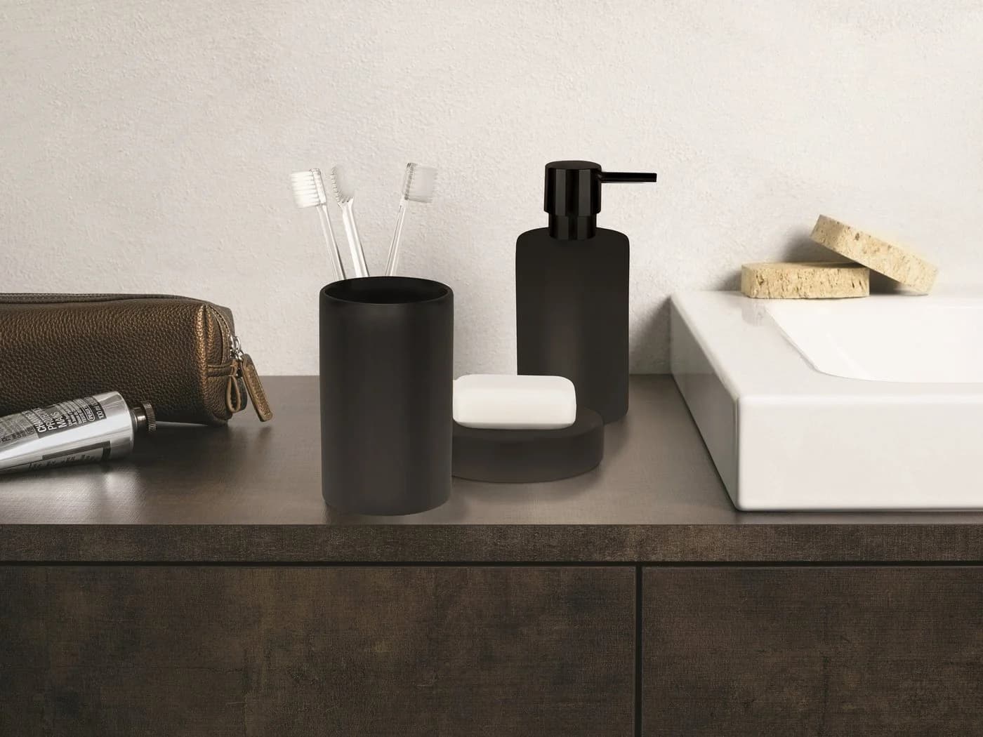 spirella WC-Bürste TUBE-MATT Schwarz Keramik