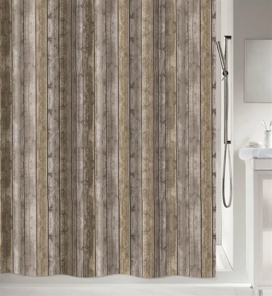 spirella Duschvorhang ROMAN 120 cm Holzoptik