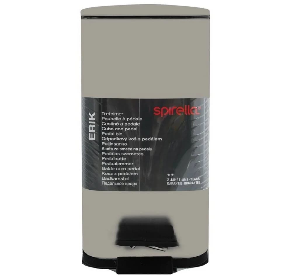 Spirella ERIK Tretabfalleimer 5 L Matt Graubrauner Stahl