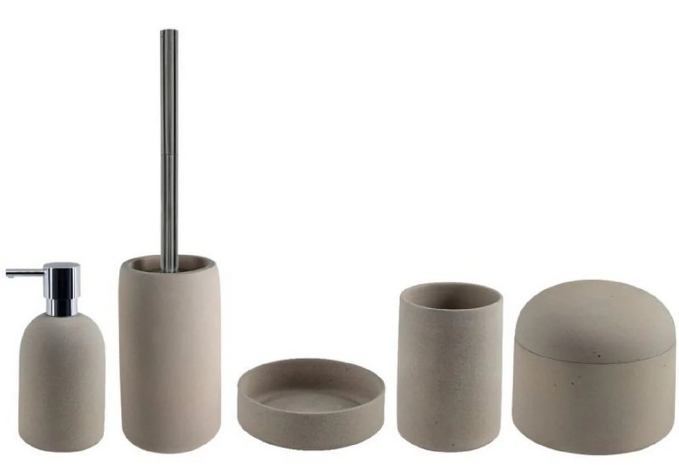 spirella Badaccessoires-Set GEMMA 5-tlg. Keramik Beige/Braun - Bild 2