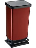 ROTHO Mülleimer Paso 40l mit Pedal und Deckel metallic rot Bild 2