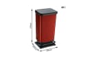 ROTHO Mülleimer Paso 40l mit Pedal und Deckel metallic rot Bild 5