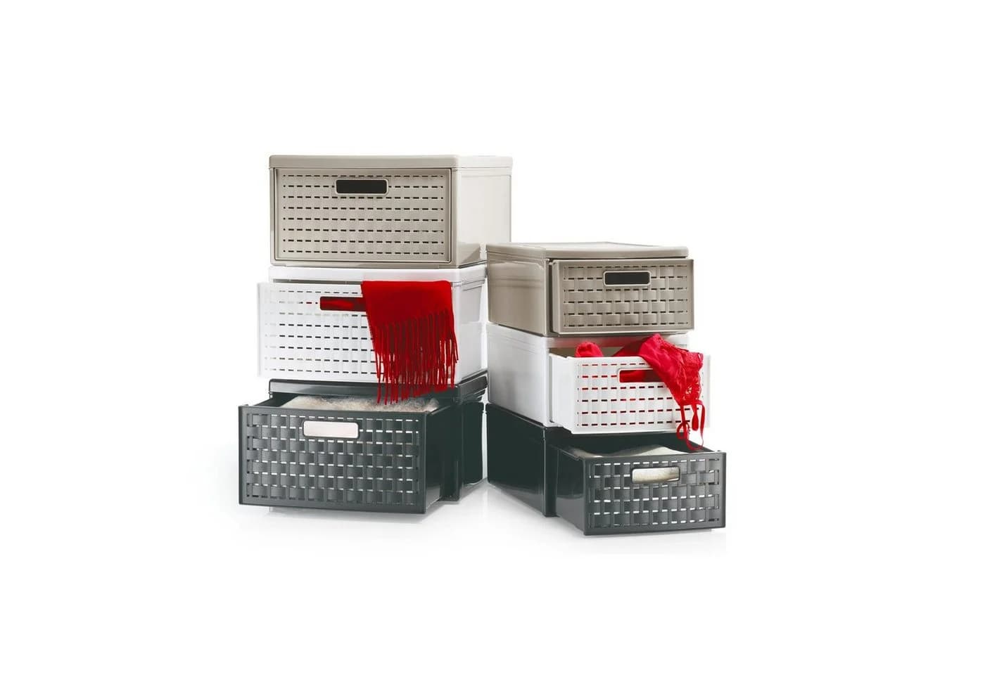 ROTHO Aufbewahrungsbox Country Schubladenbox 19,2l Rattan-Optik Braun