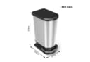 ROTHO Mülleimer Paso Duo 50l Treteimer Silber Kunststoff Bild 4