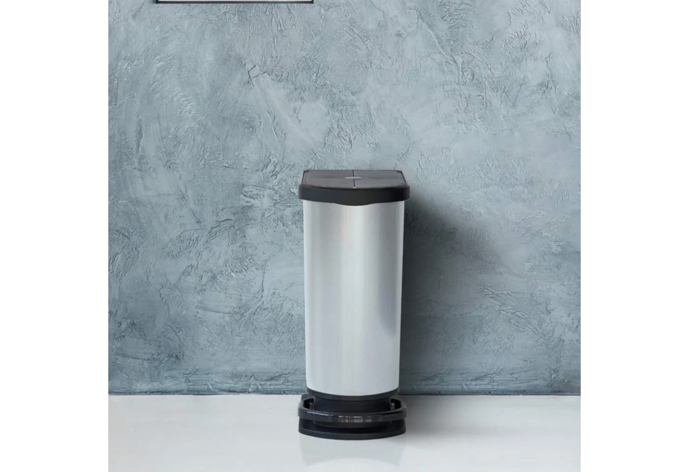 ROTHO Mülleimer Paso Duo 50l Treteimer Silber Kunststoff - Bild 5