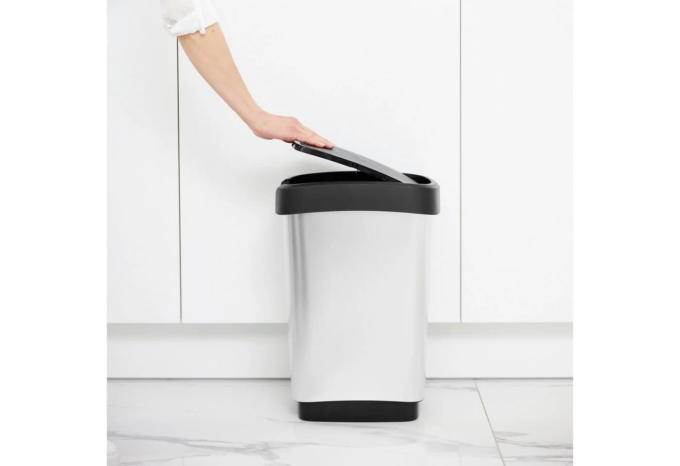 RothoPro Twist Abfallbehälter 25 Liter Silber/Schwarz Kunststoff - Bild 3