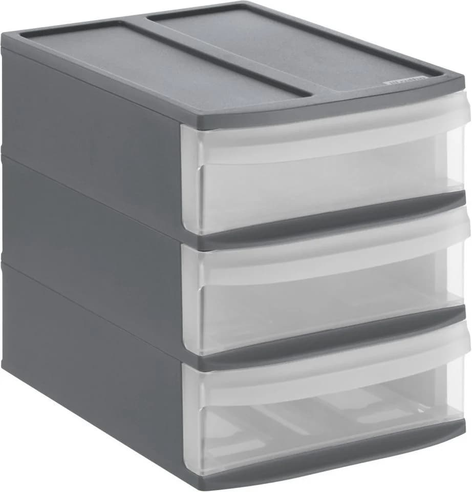 ROTHO Schubladenbox Tower Systemix S 3 Schubladen Anthrazit - Bild 2