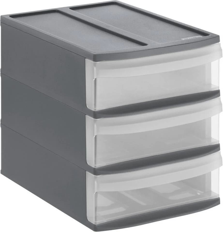 ROTHO Schubladenbox Tower Systemix S 3 Schubladen Anthrazit - Bild 3