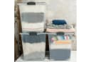 ROTHO Aufbewahrungsbox COMPACT 70l stapelbar mit Deckel und Rollen Grün Bild 1