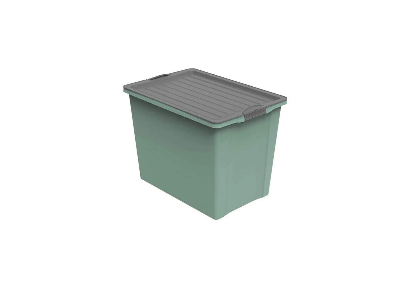 ROTHO Aufbewahrungsbox COMPACT 70l stapelbar mit Deckel und Rollen Grün - Bild 2
