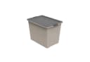 ROTHO Aufbewahrungsbox COMPACT 70l stapelbar mit Deckel und Rollen Braun Bild 2