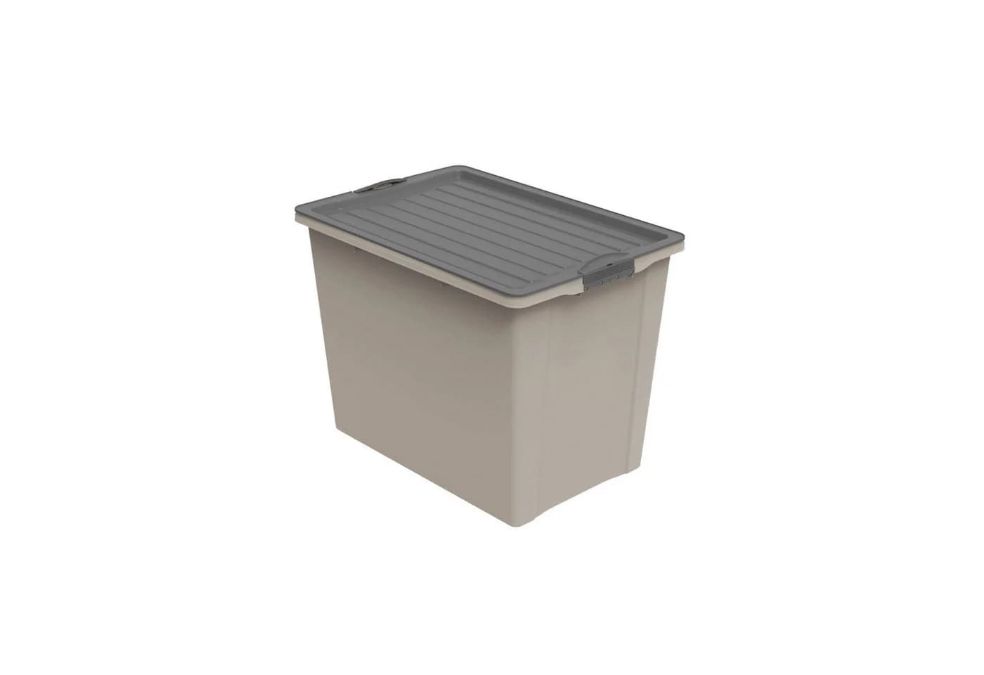 ROTHO Aufbewahrungsbox COMPACT 70l stapelbar mit Deckel und Rollen Braun - Bild 2