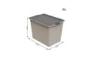 ROTHO Aufbewahrungsbox COMPACT 70l stapelbar mit Deckel und Rollen Braun Bild 4