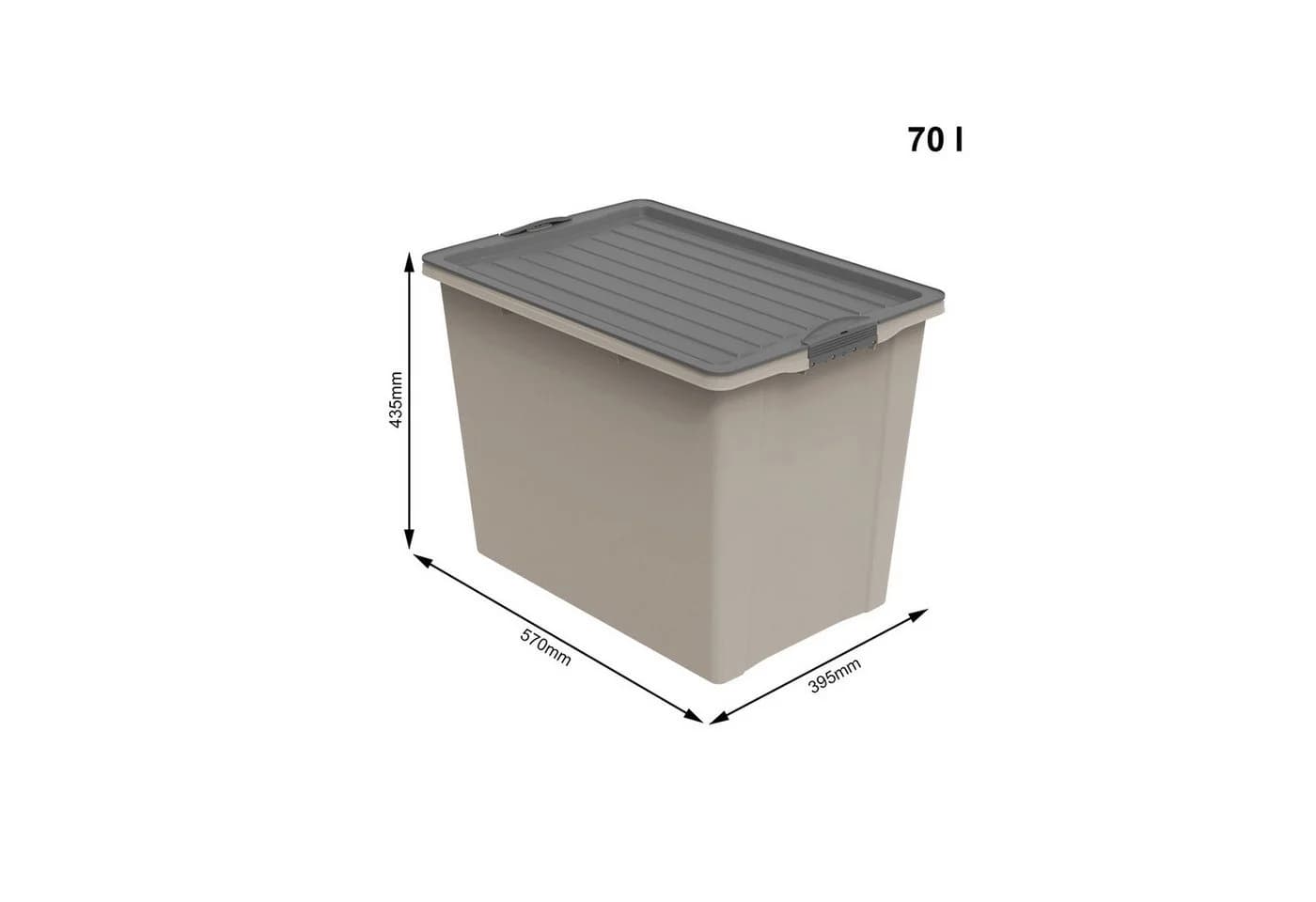 ROTHO Aufbewahrungsbox COMPACT 70l stapelbar mit Deckel und Rollen Braun - Bild 4