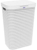 ROTHO Wäschekorb Country 55l Weiß mit Deckel und Tragegriffen Bild 4