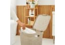 ROTHO Wäschekorb Country 55l mit Deckel und Tragegriffen Braun Bild 2