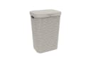 ROTHO Wäschekorb Country 55l mit Deckel und Tragegriffen Braun Bild 3