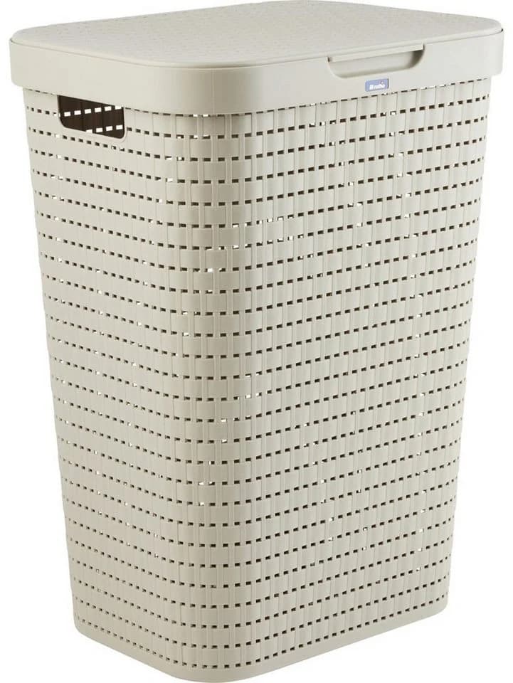 ROTHO Wäschekorb Country 55l mit Deckel und Tragegriffen Braun - Bild 4