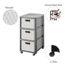 ROTHO Aufbewahrungsbox Country Rollcontainer 3 Schubladen Rattan-Optik Bild 3