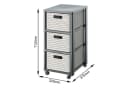 ROTHO Aufbewahrungsbox Country Rollcontainer 3 Schubladen Rattan-Optik Bild 5